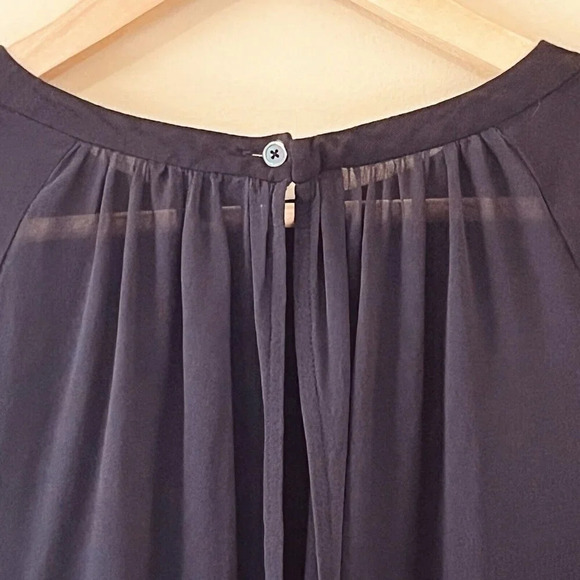 Babaton| Aritzia Short Sleeve Sheer  Black Open Back Flowy Shirt Blouse Size XS - Picture 5 of 7